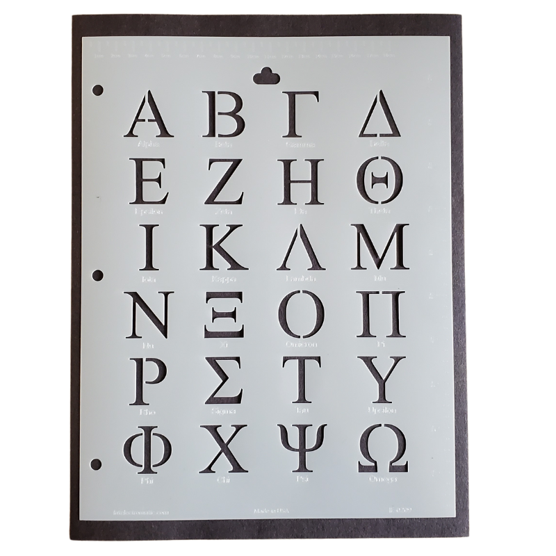 Greek Lettering Stencils - International Electromatic